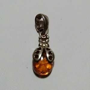 Amber Beetle Wings Pendant